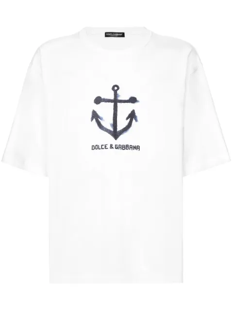 Dolce & Gabbana Marina-print cotton T-shirt White G8PB8TG7K5W