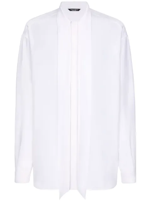 Dolce & Gabbana scarf-collar silk crepe shirt White G5LR8TFU1ZC