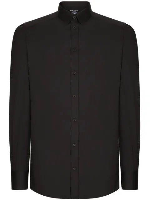 Dolce & Gabbana long-sleeve stretch-cotton shirt Black G5EJ0TFRRD7