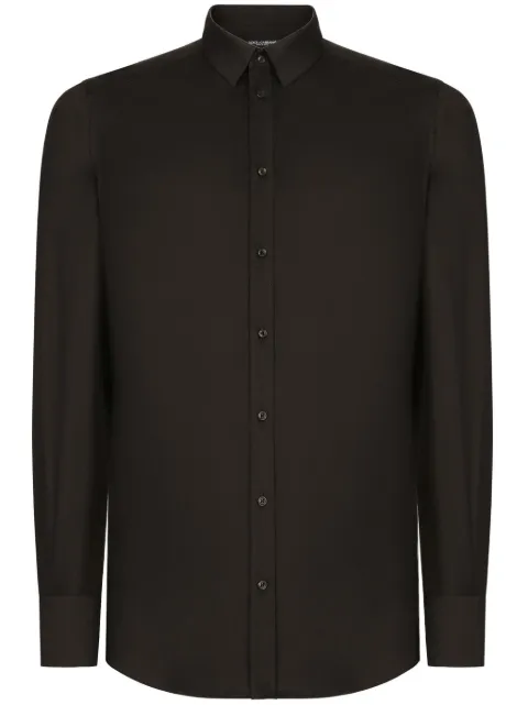 Dolce & Gabbana long-sleeve cotton-blend shirt Black G5EJ0TFMRBJ