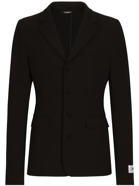 Dolce & Gabbana single-breasted cotton-blend blazer Black G2TN1TFU9AT