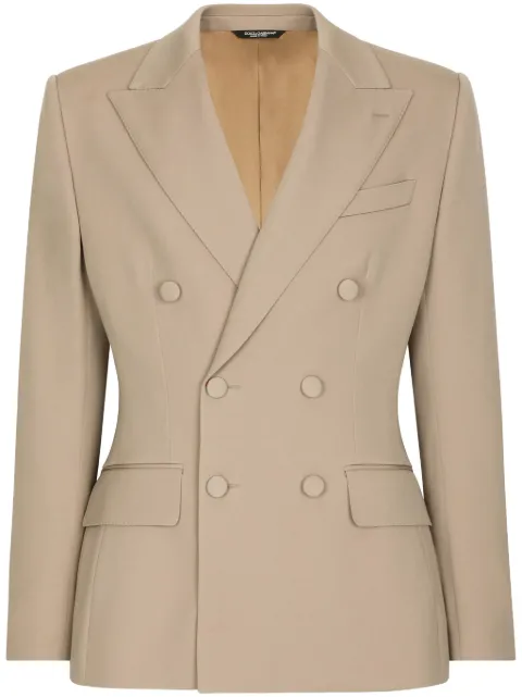 Dolce & Gabbana floral-appliqué double-breasted suit Neutrals G2SZ6TFUBGF