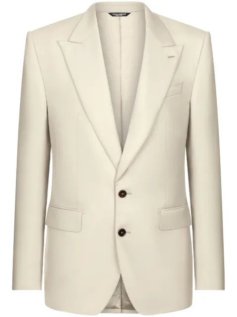 Dolce & Gabbana peak-lapels single-breasted blazer Neutrals G2QU6TFU269