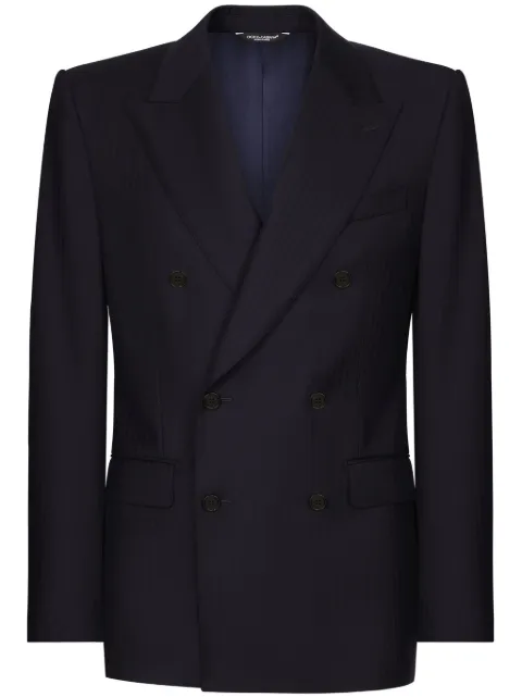 Dolce & Gabbana double-breasted wool blazer Blue G2QU4TFC2FI