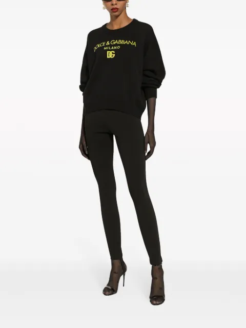 Dolce & Gabbana pleat-detail stirrup leggings Black FTC2HTFUGN7