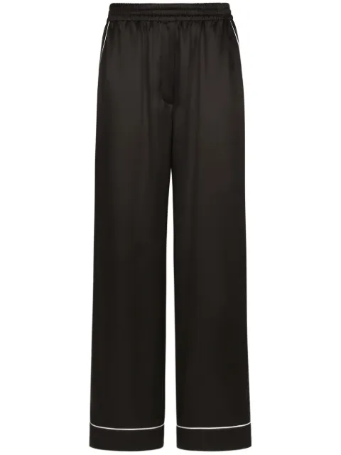 Dolce & Gabbana elasticated-waist silk palazzo trousers Black FTAMPTFU1AU