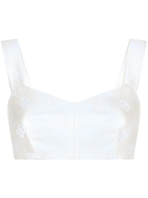 Dolce & Gabbana DG jacquard cropped top White F7Q34THJMOW