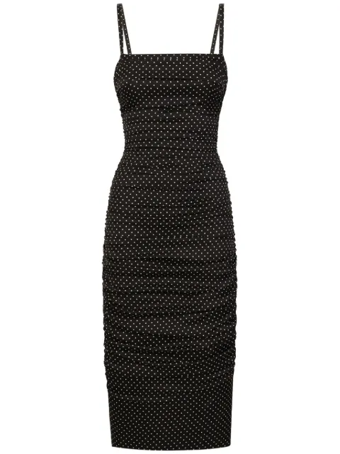 Dolce & Gabbana polka dot-print midi dress Black F6EALTFSA6J