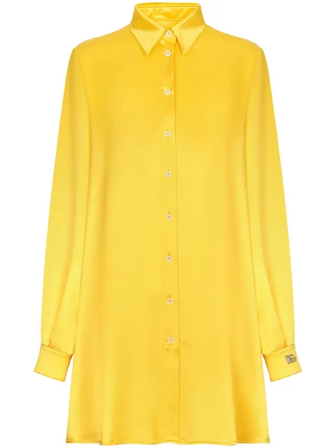 Dolce & Gabbana silk satin shirt Yellow F5R54TFU1NG