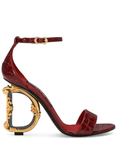 Dolce & Gabbana Baroque DG-heel leather sandals Red CR0739AR275