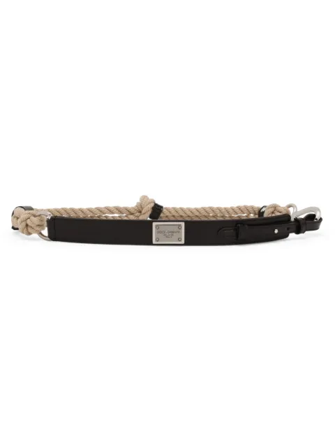 Dolce & Gabbana logo-plaque leather belt Brown BC4852AQ049