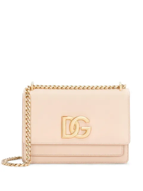 Dolce & Gabbana logo-plaque leather crossbody bag Pink BB7599AW576