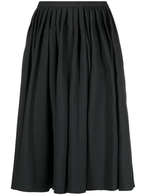 QUIRA pleated full wool skirt Grey Q216WH