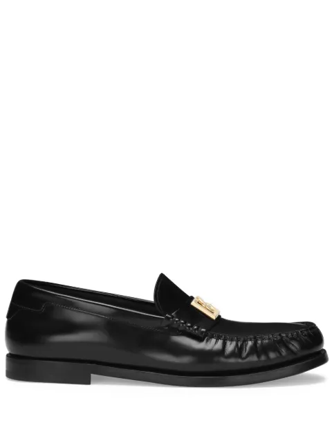 Dolce & Gabbana logo-plaque leather loafers Black A30248AQ23780999