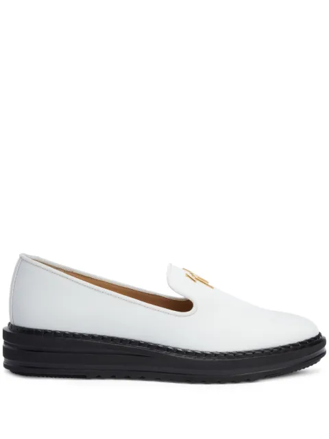Giuseppe Zanotti logo-plaque leather loafers Neutrals I060040K43