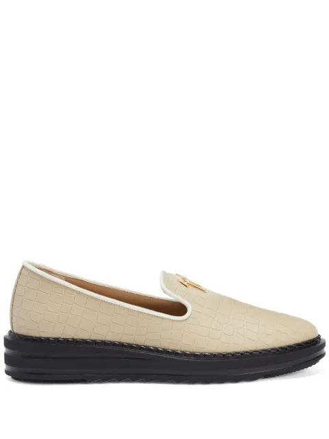 Giuseppe Zanotti Tim logo-lettering loafers Neutrals I060040K37