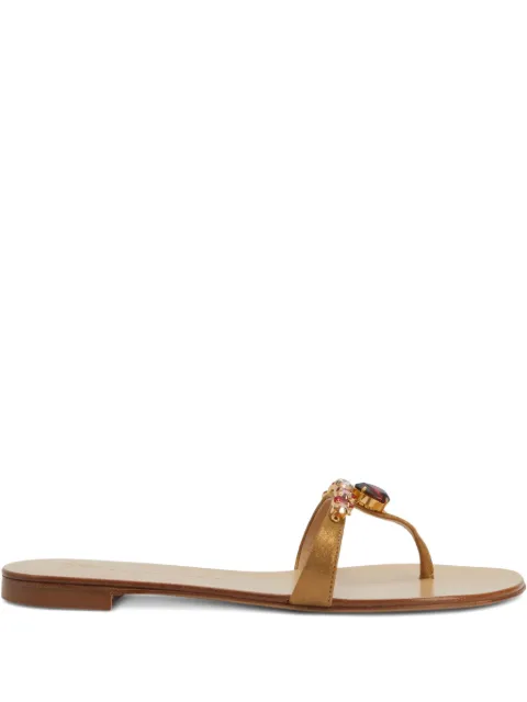 Giuseppe Zanotti Katisha embellished thong sandals Brown E200127K03