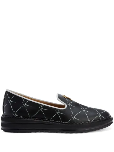 Giuseppe Zanotti Tim logo-lettering loafers Black I060040K30
