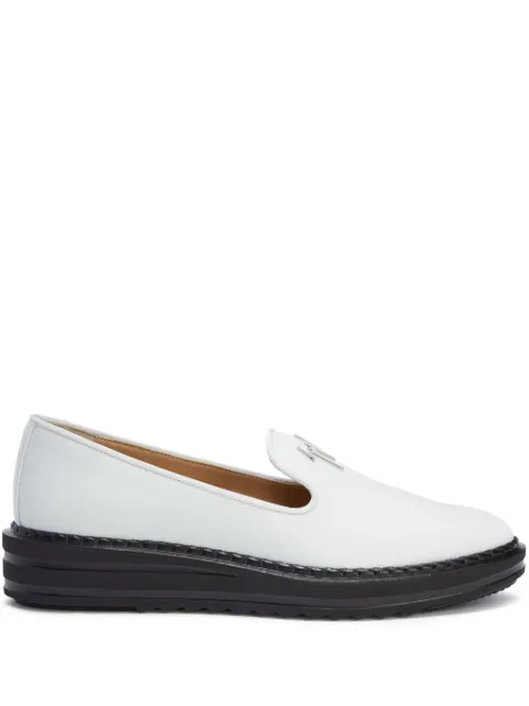 Giuseppe Zanotti Tim logo-lettering loafers White I060040K45