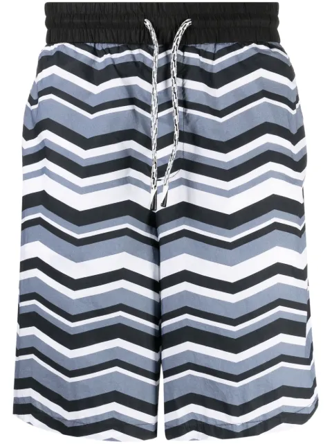 Emporio Armani zigzag-print cotton track pants Multicolour 3K1PAI