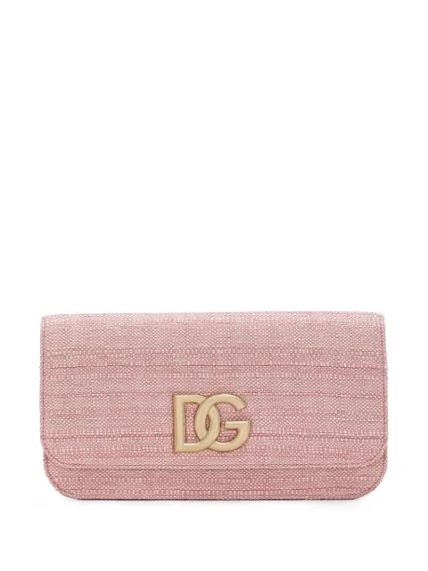 Dolce & Gabbana 3.5 logo-plaque clutch bag Pink BB7576AS170