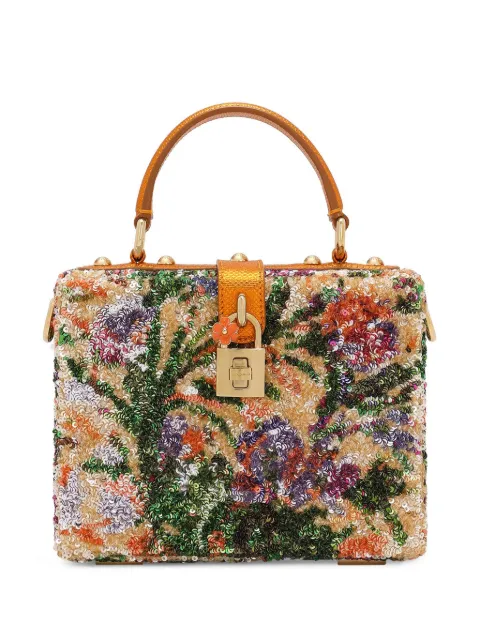 Dolce & Gabbana Dolce Box sequin-embellished tote bag Orange BB5970AR098