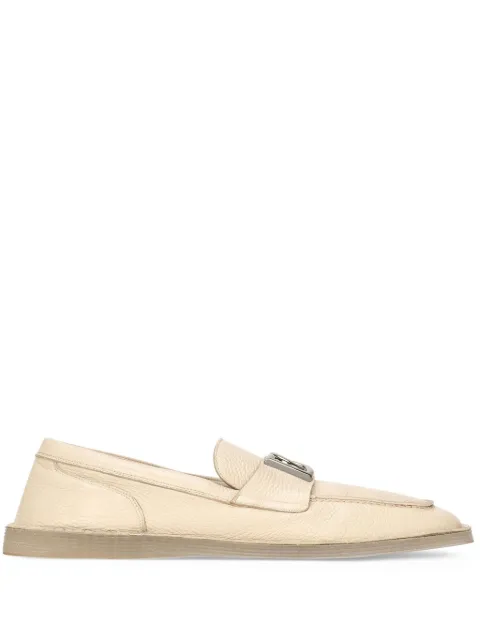 Dolce & Gabbana logo-plaque leather loafers Neutrals A50601A8034
