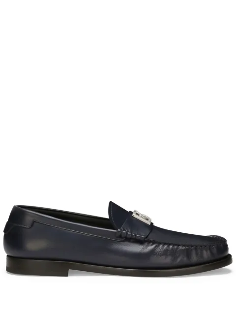 Dolce & Gabbana logo-plaque leather loafers Blue A30248AQ237