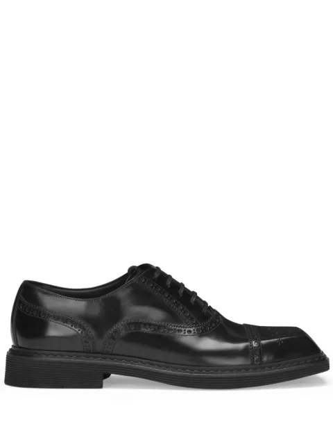 Dolce & Gabbana square-toe leather Derby shoes Black A20170A1203