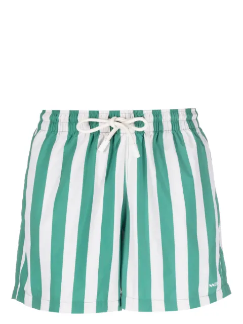 Sunnei logo-print striped swim shorts White SRTWMBOT001NYL012