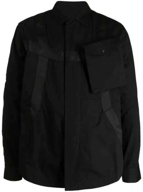 Maharishi tape-detail shirt jacket Black 4549