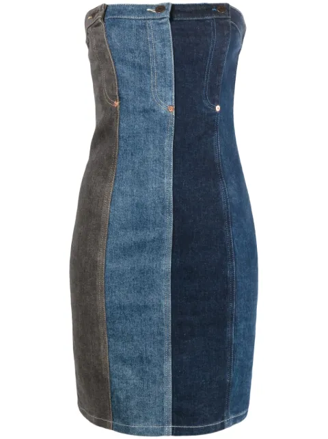MOSCHINO JEANS layered-design denim dress Blue J04013239