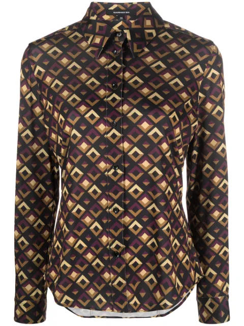 Barbara Bui geometric-print long-sleeve shirt Purple C1401CRI