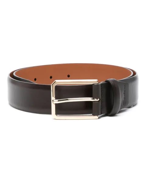 Santoni logo-engraved leather belt Black CM35VS003B91HVVDT50