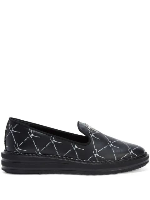Giuseppe Zanotti Tim logo-lettering loafers Black I060040K32