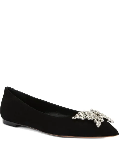 Giuseppe Zanotti Farifu crystal-embellished suede ballet flats Black E260025K01