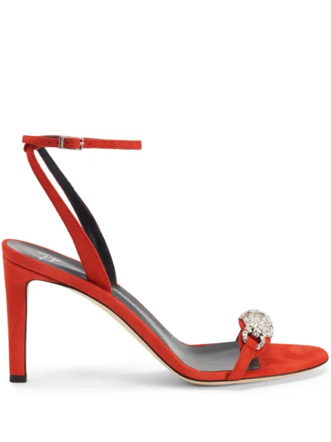 Giuseppe Zanotti 85mm Thais crystal-embellished suede sandals Orange E200129K02