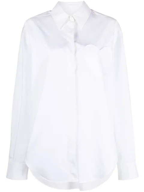 MOSCHINO JEANS heart-patch cotton shirt White J02013270