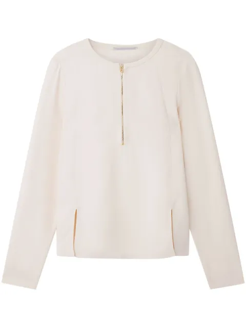 Stella McCartney Arlesa double-split hem zip blouse Neutrals 6T01473DU300