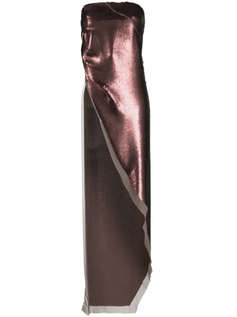 Rick Owens Luxor asymmetric sequinned top Brown RO02C1155SEM1