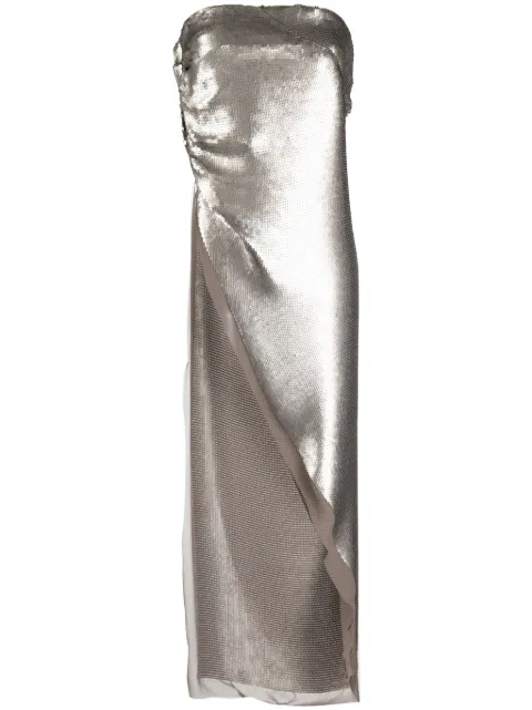 Rick Owens Luxor asymmetric sequinned top Brown RO02C1155SEM1