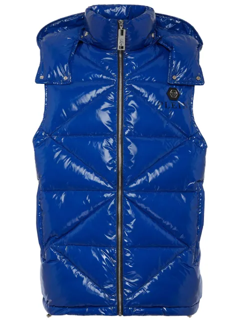 Philipp Plein Hexagon logo-plaque padded gilet Blue AACCMRB2471PTE003N