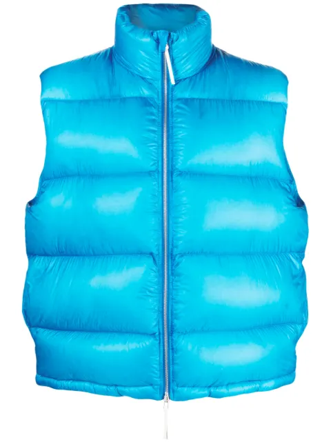 Jil Sander + logo-patch ripstop down gilet Blue J47AF0120J70122