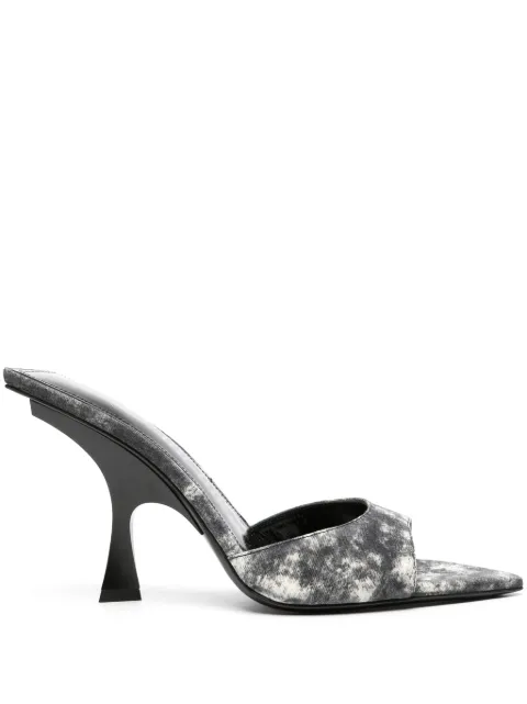 The Attico 100mm bleached-effect pointed-toe sandals Grey 241WS789L091