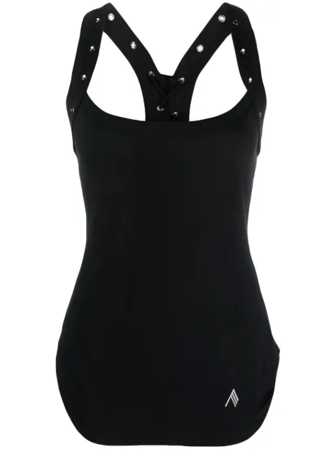 The Attico lace-up racerback tank top Black 241WCT236J025