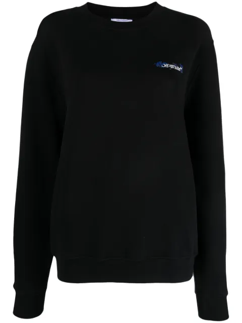 Off-White Arrows floral-embroidered cotton sweatshirt Black OWBA055F23JER0071045