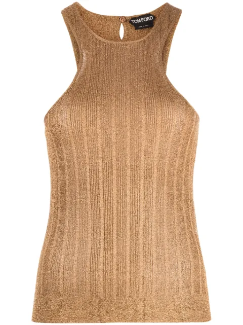 TOM FORD metallic sleeveless top Gold TSK308YAX659