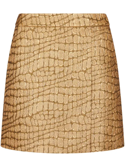 TOM FORD crocodile-jacquard mini skirt Gold GC5726FAX1152