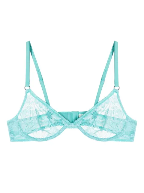 Fleur Du Mal Le Stretch lace demi bra Green BR03890768