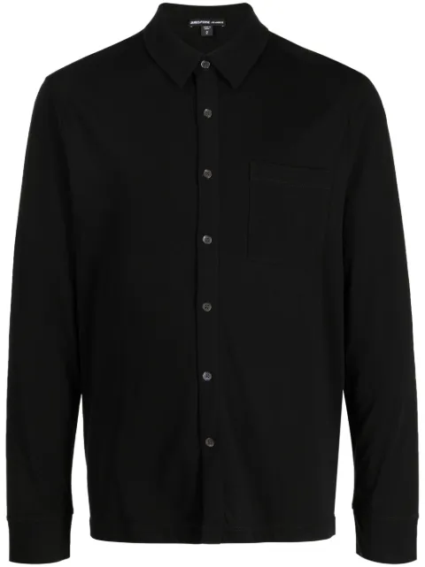 James Perse spread-collar jersey shirt Black MCFJ3442